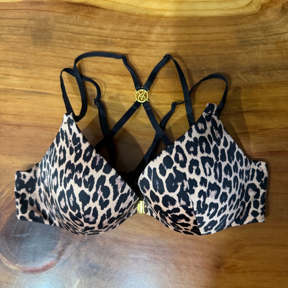 NEW Victoria's Secret So Obsessed 34B Push up Underwire Animal Print Padded